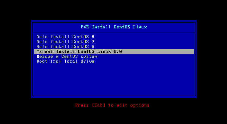 实现PXE自动化安装CentOS6、7、8